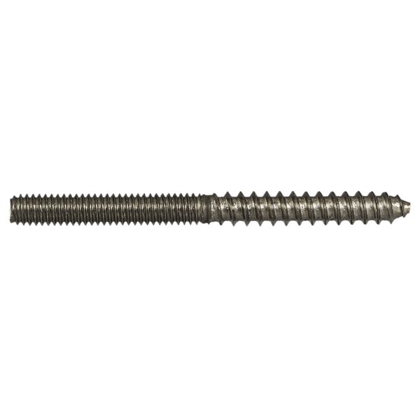 Midwest Fastener Hanger Bolt, #8 Thread to #8-32 Thread, 2 in, Steel, Plain Finish, 20 PK 68407